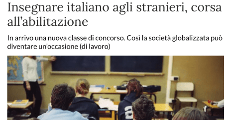 Abilitazione per insegnare italiano a stranieri