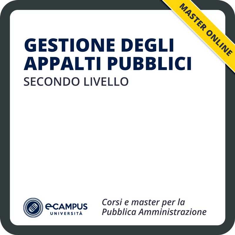 Master di II livello - Gestione degli appalti pubblici