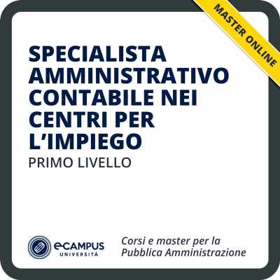 Master di I livello - Specialista amministrativo e contabile nei centri per l'impiego